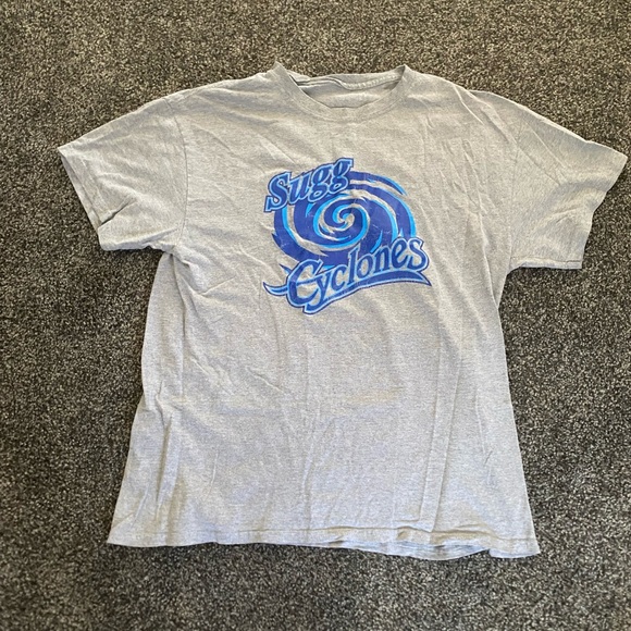 90s Cyclones Gray Tee with Blue Graphic - Picture 1 of 3